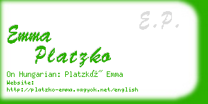 emma platzko business card